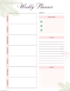 weekly planner